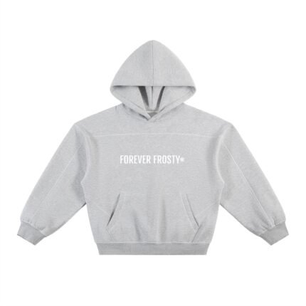 Contrast-Stitched Boxy Fleece Hoodie