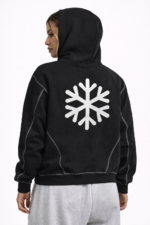 Contrast-Stitched Boxy Fleece Hoodie - Image 4
