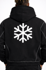 Contrast-Stitched Boxy Fleece Zip Hoodie - Image 5